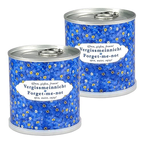MacFlowers® | Anzuchtset mit Vergissmeinnicht | 2 Stück | Set mit einer Sorte Samen in instant Blumendosen | Besonderes Geschenk Abschied Dankeschön von MacFlowers