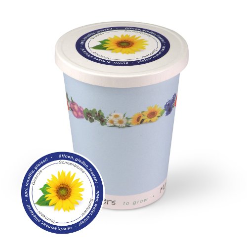 MacFlowers® | Sonnenblumen im Becher TO GROW | Geschenkset mit einer Sorte Samen | Nachhaltiges Geschenk zum Geburtstag Hochzeit Abschied von MacFlowers