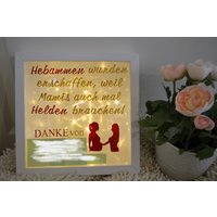 Leuchtrahmen Hebamme Dankeschön Geschenk Bilderrahmen Beleuchtet Lampe Nachtlicht Abschiedsgeschenk Danke von MacMirano