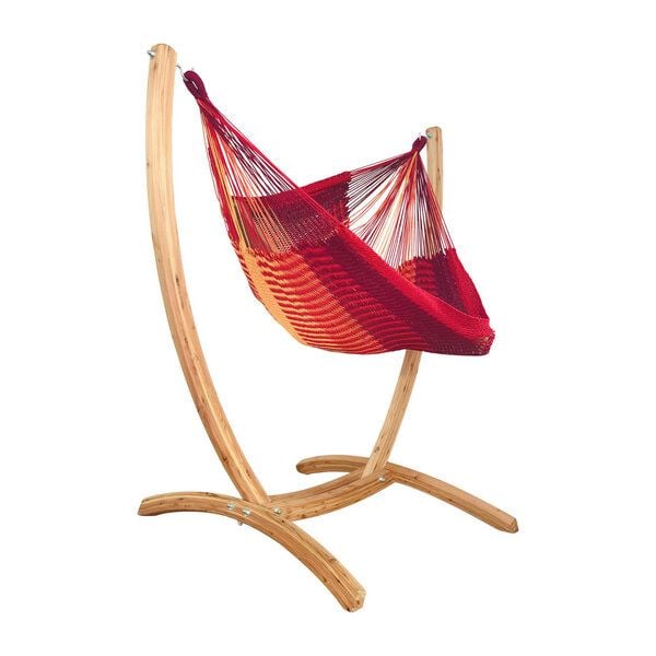 MacaMex Hängesessel SET – Uve Holzständer mit Vela Netzhängesessel MacaMex Hängesessel SET – Uve Holzständer mit Vela Netzhängesessel von MacaMex