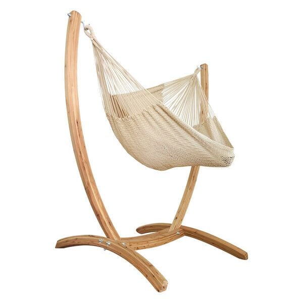 MacaMex Hängesessel SET – Uve Holzständer mit Vela Netzhängesessel MacaMex Hängesessel SET – Uve Holzständer mit Vela Netzhängesessel von MacaMex