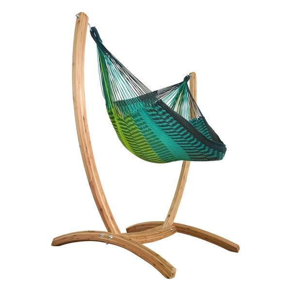MacaMex Hängesessel SET – Uve Holzständer mit Vela Netzhängesessel MacaMex Hängesessel SET – Uve Holzständer mit Vela Netzhängesessel von MacaMex