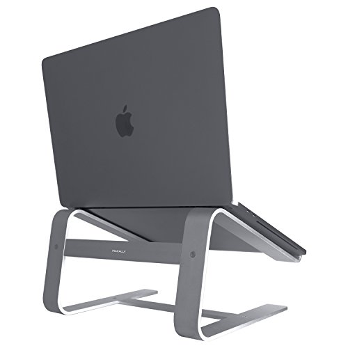 MacAlly, A-Stand, Aluminium-Laptop-Ständer für Apple MacBook, MacBook Air, MacBook Pro und andere Laptops zwischen 10 und 17 Zoll grau grau - Space Gray von Macally