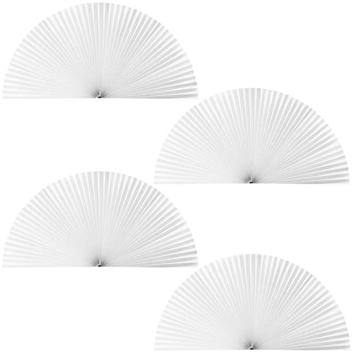 4 Packungen Bogen-Fensterplise, Lichtfilterung, plissiert, Verdunkelung, halbrund, Fensterschutz, gewölbte Fensterabdeckungen, gewölbte Fenstervorhänge, 183x91 cm, Weiß von Macarrie