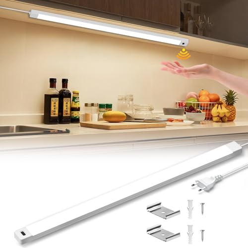 Macchiatto LED Unterbauleuchte Küche 55cm 4000K (Neutralweiß) mit Berührungslosem Sensor, Ultra-Dünnes Schranklicht für Unterschrank Beleuchtung, Küchenunterbauleuchte, Werkbank von Macchiatto