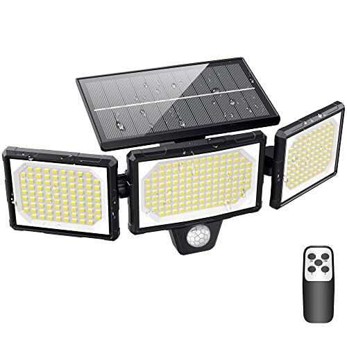 Macchiatto Solarleuchte für den Außenbereich mit Bewegungsmelder, 304 LED Solarlicht für den Außenbereich, 1200 lm IP65 Wasserdicht Solar Aussenleuchte für Garten Balkon Garage von Macchiatto