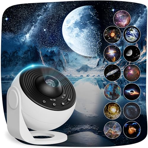 Macchiatto Upgrade Planetarium Projector, Galaxy Projector Lamp with 13 Planet Discs, LED Sternenhimmel mit Timer, LED Sky Projector for Room Decor, Sternenprojektor für Kinder Erwachsene-Weiß Macchiatto Upgrade Planetarium Projector, Galaxy Projector Lamp with 13 Planet Discs, LED Sternenhimmel mit Timer, LED Sky Projector for Room Decor, Sternenprojektor für Kinder Erwachsene-Weiß von Macchiatto
