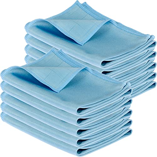 Mach1 10 Stück Mikrofasertuch 40x60cm Blau Premium Mikrofaser Glastücher mit 220 GSM in Profiqualität Keine Streifen und Schlieren – fusselfreie Scheibentücher für Haushalt, Büro, Auto von Mach1