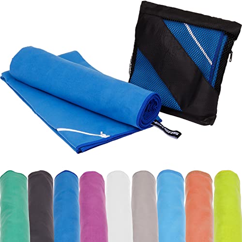 Mach1 50x100cm Mikrofaser Sport Handtuch dunkel blau – kompakt & schnell trocknend – Microfaser Handtücher – EIN perfektes Sporttuch, Reisehandtuch, Strandhandtuch von Mach1