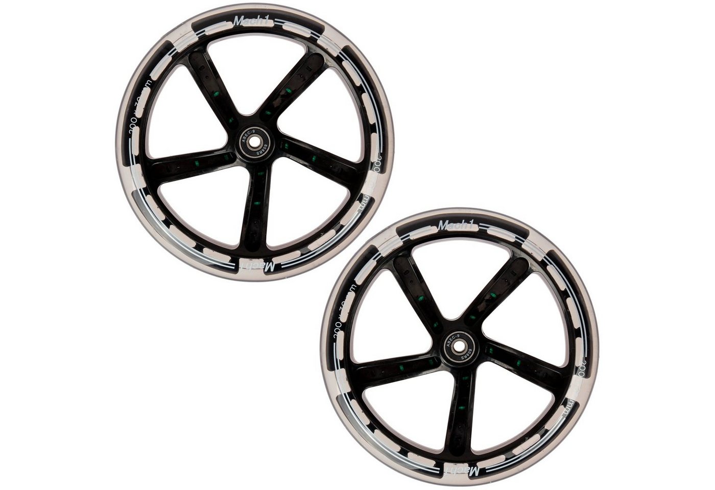 Mach1 Cityroller 2 Stück 200x30mm Kickscooter Big Wheel Rollen-Set mit oder Ohne LED Mach1 Cityroller 2 Stück 200x30mm Kickscooter Big Wheel Rollen-Set mit oder Ohne LED von Mach1