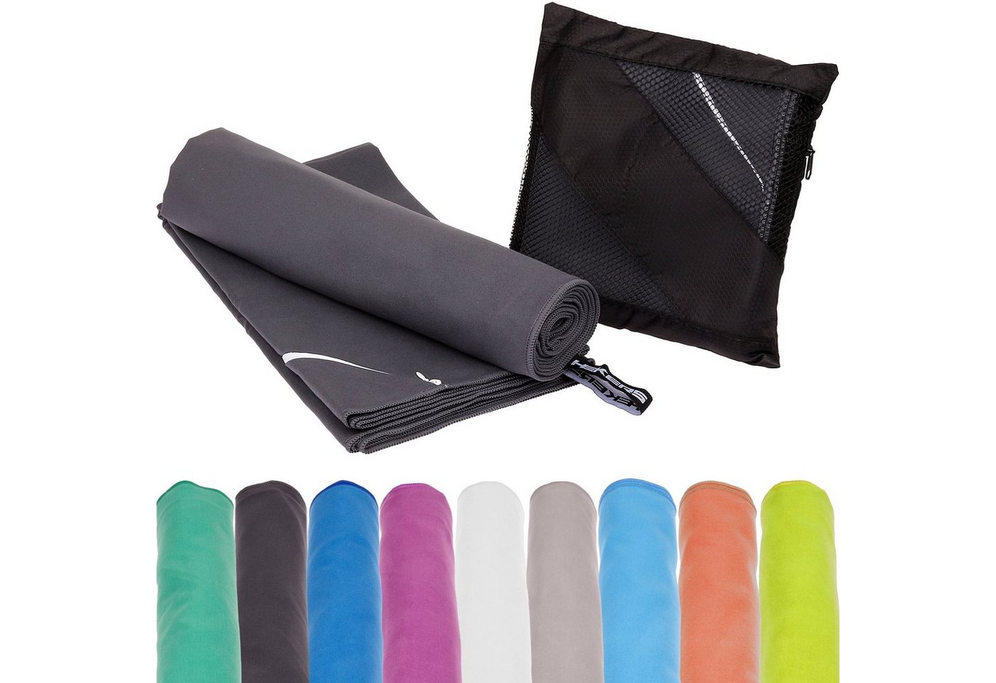 Mach1 Sporthandtuch Mikrofaser Sport Handtuch – kompakt & schnell trocknend – Microfaser, Fitnesstuch, Reisehandtuch, Strandhandtuch, Sporttuch, Fitness Sauna Tuch, Saunatuch, Strandtuch, (2-St), Mit Reißverschlussfach von Mach1