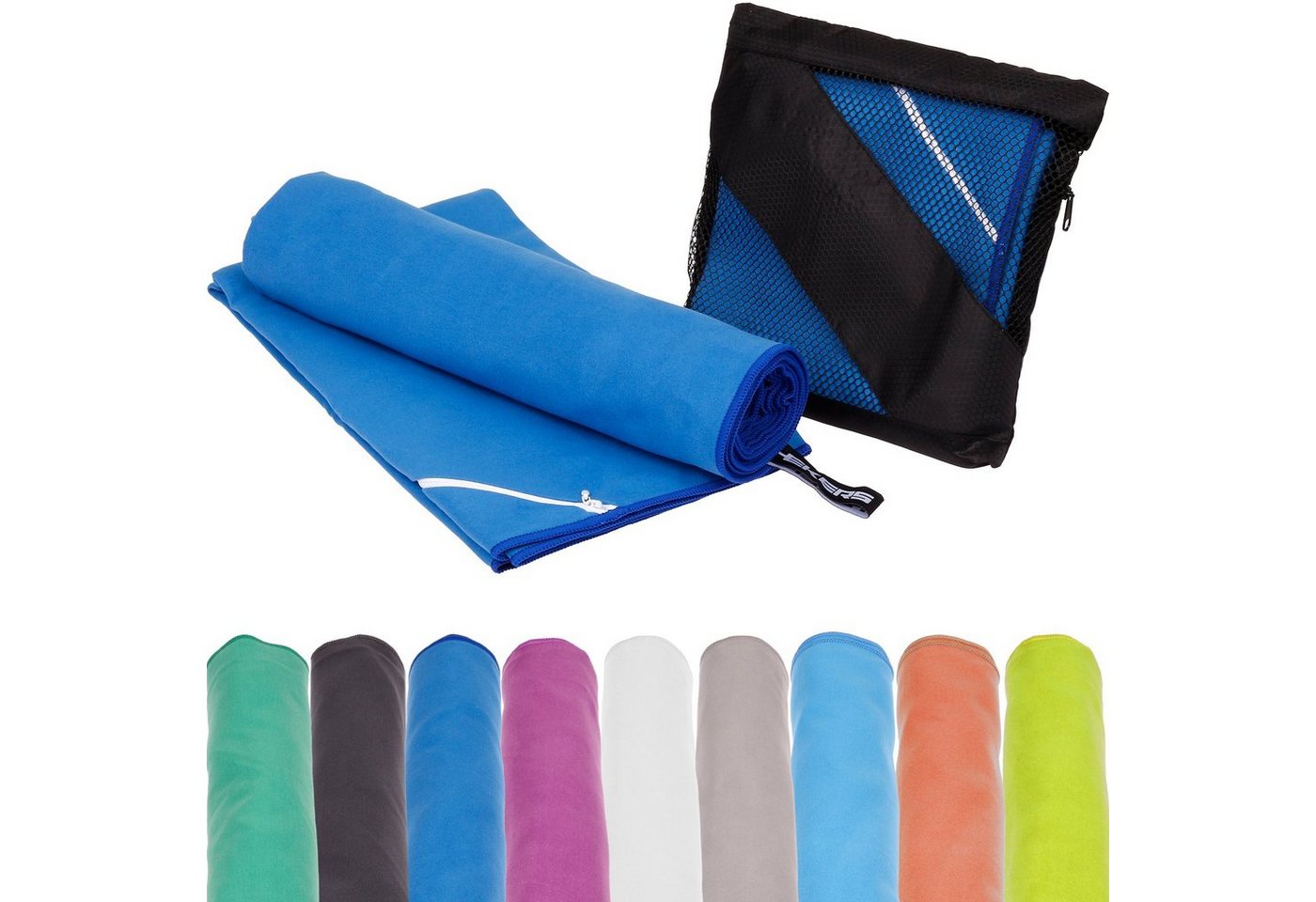 Mach1 Sporthandtuch Mikrofaser Sport Handtuch – kompakt & schnell trocknend – Microfaser, Fitnesstuch, Reisehandtuch, Strandhandtuch, Sporttuch, Fitness Sauna Tuch, Saunatuch, Strandtuch, (2-St), Mit Reißverschlussfach von Mach1