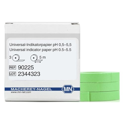 Macherey & Nagel ML-6190 Spezial Indikatorpapier Rolle, Nachfüllpack, pH 0.5-5.5, 5m Länge x 7mm Breite von Macherey & Nagel