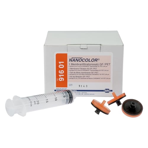 Macherey & Nagel ML-6454 NANOCOLOR Glasfaser/Polyester Membranfiltrationssatz mit 2 Spritzen x 20mL und 25 x 0.45µm CHROMAFIL Einmalfilter von Macherey & Nagel