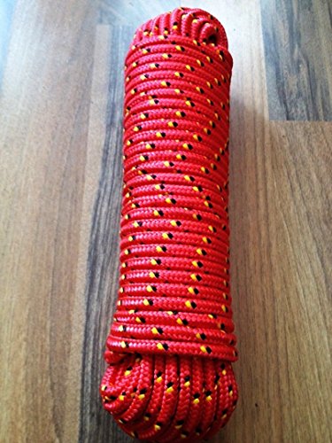 Machermann Nr.2 Rope,Expanderseil,Planenseil,Kunststoffseil 8 mm x 30 m,Expanderseil,Planenseil,Kunststoffseil, Tauziehen,Schleppseil,Schleppleine,Vielzweckseil,Bootsseil Rot von Machermann