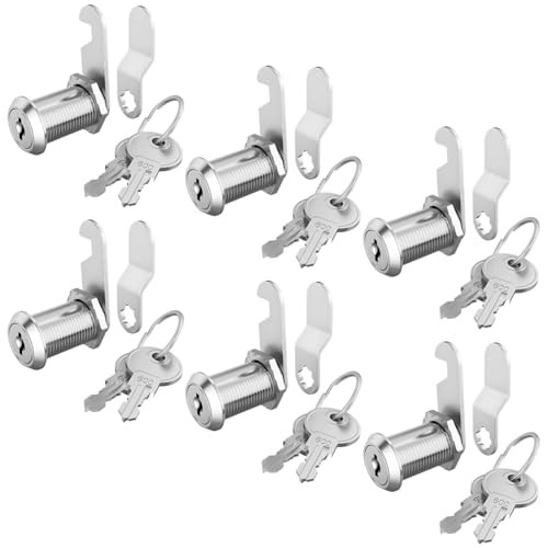 6 Stück 1-1/8 Nockenschlösser, Zinklegierung, gleichschließend, ideal für Werkzeugkästen, Schränke, Briefkästen, Wohnmobil-Türen, passend für Paneele bis zu 1 Dicke von Machify
