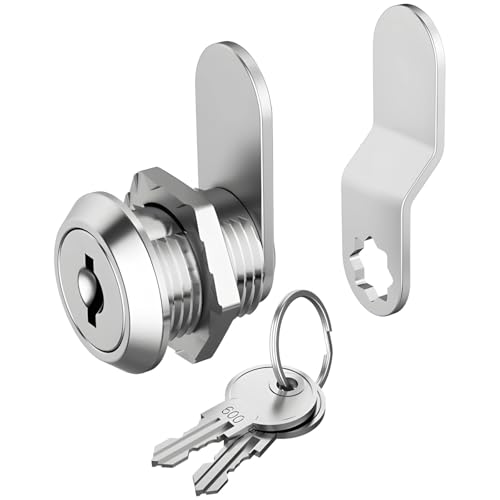 6 Stück 5/8 Nockenschlösser gleichschließend, Zinklegierung, Sicherheitsschlösser für Schränke, Werkzeugkästen, Briefkästen und Schubladen, maximale Plattenstärke 1/2 von Machify