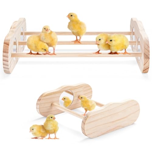 Machify 2 Holz-Küken-Sitzstangen, Kükenständer-Training, Roosting, Dschungel, Fitnessstudio, Spielzeug für Brut und Stall von Machify