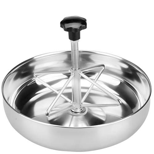 Machify Futternapf für Ferkel, 24 cm, mit stabiler Edelstahlkonstruktion, rundem, flachem Boden und verstellbarem Futterspender in der Mitte von Machify