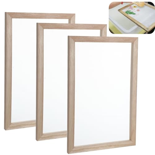 Set mit 3 Holzrahmen zur Papierherstellung, 30,5 x 20,3 cm, Bastelbildschirme für künstlerische Projekte von Machify
