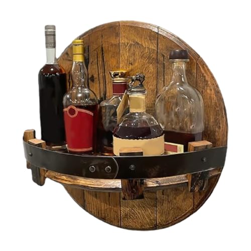 Weinregal und Glashalter, Wandmontage, Weinregal, Präsentationshalter, Weinflaschenregal, Vintage-Holz-Weinregal, Aufbewahrungs-Organizer von Maciun