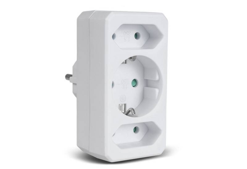 Maclean MCE211 Mehrfachsteckdose 3-fach (2x Eurostecker + 1x Schukostecker, Kindersicherung) von Maclean