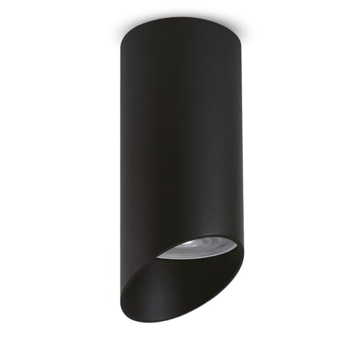 Maclean Aufbaustrahler mit GU10 Fassung bis 40W | Deckenanbauleuchte aus Aluminium für Innenräume | modernes Design | 55x130 mm (Schwarz, 1 Stück ohne Leuchtmittel) von Maclean
