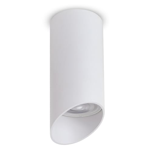 Maclean Aufbaustrahler mit GU10 Fassung bis 40W | Deckenanbauleuchte aus Aluminium für Innenräume | modernes Design | 55x130 mm (Weiß, 1 Stück ohne Leuchtmittel) von Maclean