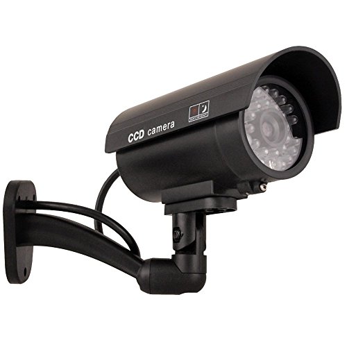 Maclean IR9000 B Kamera Dummy Überwachungskamera Attrappe Alarmanlage Camera wasserdichte LED-Licht von Maclean