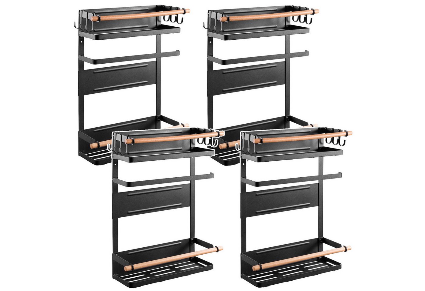 Maclean Küchenregal MC-910, 4-tlg., Universal Magnet-Befestigung, 2 Ablageflächen, Küchenrollenhalter Maclean Küchenregal MC-910, 4-tlg., Universal Magnet-Befestigung, 2 Ablageflächen, Küchenrollenhalter von Maclean