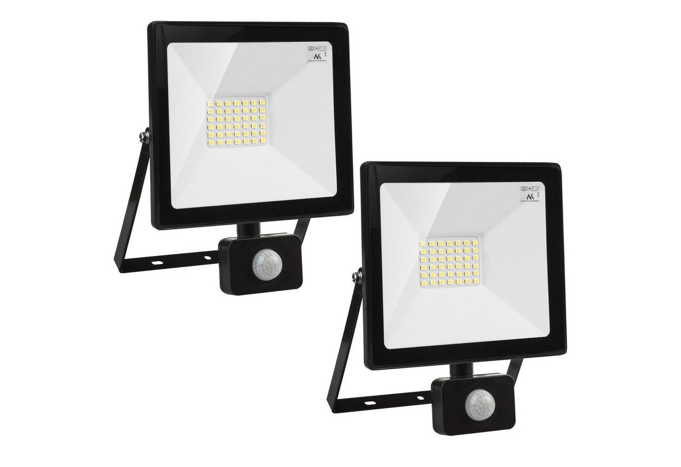 Maclean LED Flutlichtstrahler, LED fest integriert, Warmweiß, Neutralweiß, Kaltweiß, LED fest integriert, PIR-Bewegungsmelder, Dämmerungssensor von Maclean
