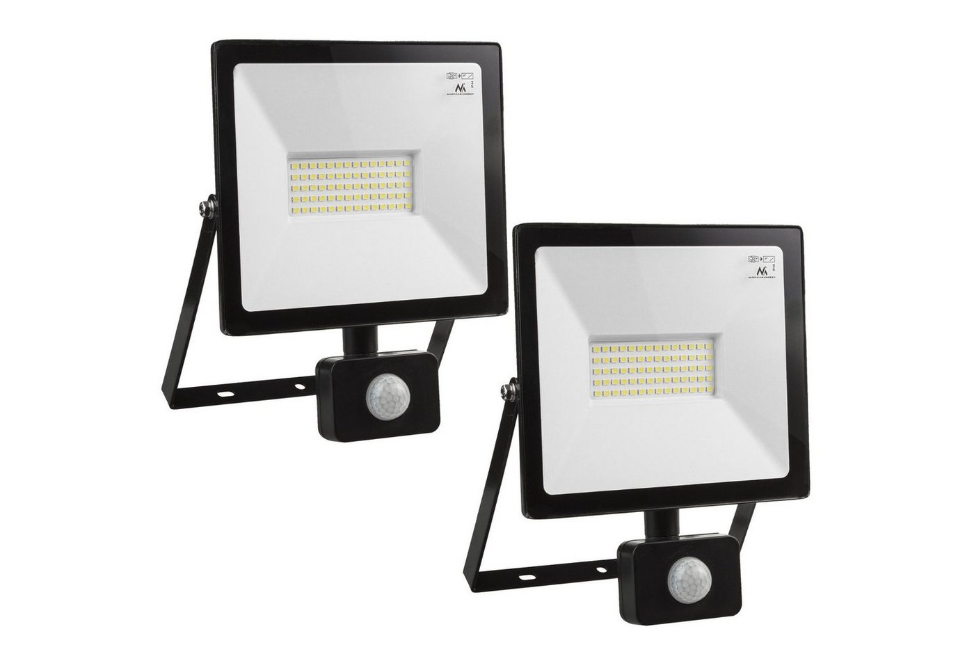 Maclean LED Flutlichtstrahler, LED fest integriert, Warmweiß, Neutralweiß, Kaltweiß, LED fest integriert, PIR-Bewegungsmelder, Dämmerungssensor von Maclean