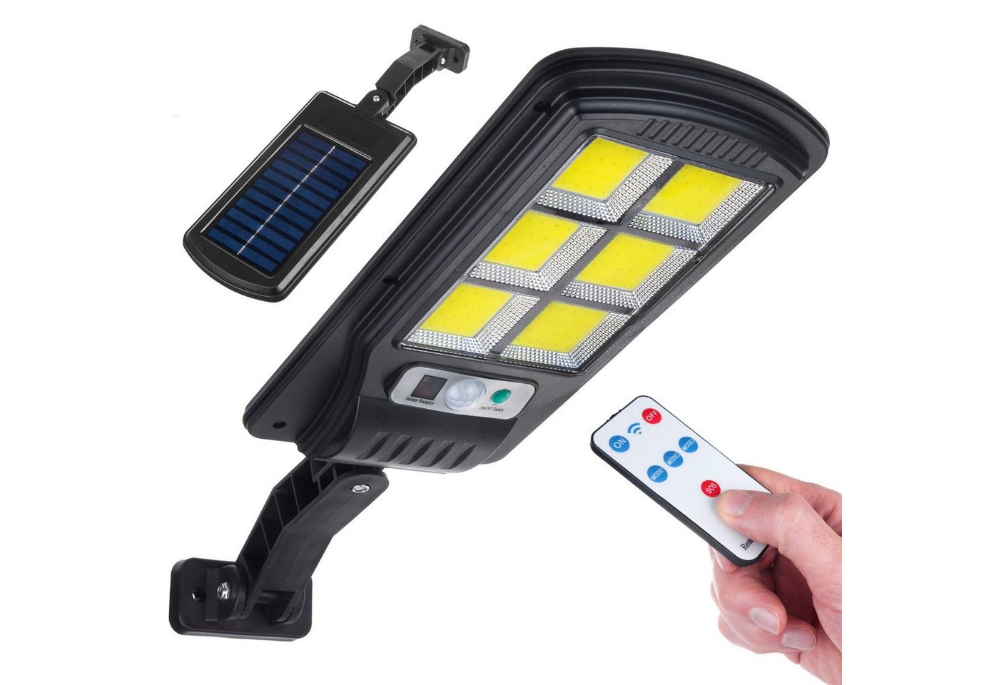 Maclean LED Solarleuchte MCE446, Kaltweiß, Solar Straßenlampe mit Bewegungs- und Dämmerungssensor von Maclean