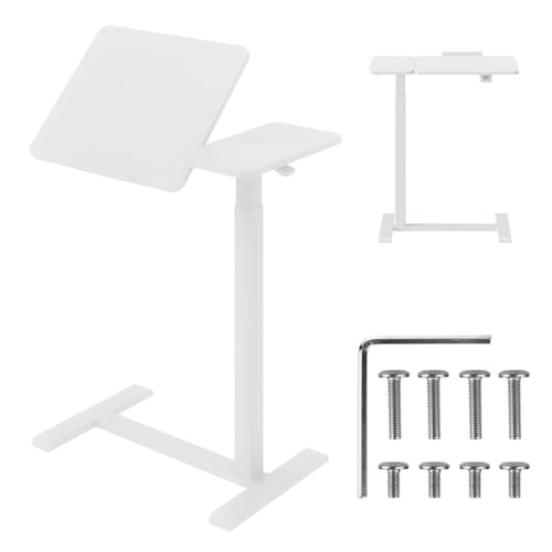 Maclean Laptop Schreibtisch höhenverstellbar 755–1108 mm | Neigbar bis 60° | Mobil mit Rollen | Belastbar bis 30 kg | Ergonomisch & stabil | für Homeoffice & Büro (Weiß) von Maclean