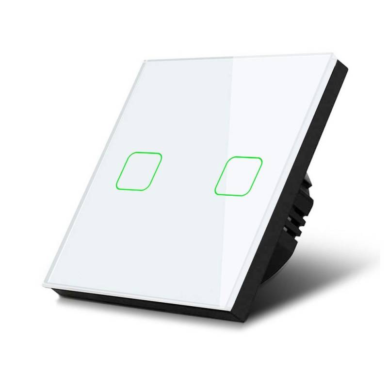 Maclean Lichtschalter MCE703 (1-St), Touch-Lichtschalter Doppelter LED-Glas Schalter von Maclean