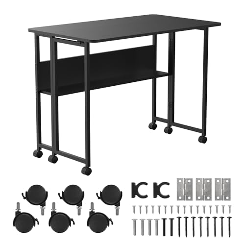 Maclean MC-126 B Faltbarer Schreibtisch mit Ablage und Rollen, Blatt 100x58 cm, Tragkraft 50 kg, schnell zusammenzufalten, kompakter mobiler Tisch, schwarz, für Telearbeit, Studium, Heimbüro, Platz Maclean MC-126 B Faltbarer Schreibtisch mit Ablage und Rollen, Blatt 100x58 cm, Tragkraft 50 kg, schnell zusammenzufalten, kompakter mobiler Tisch, schwarz, für Telearbeit, Studium, Heimbüro, Platz von Maclean