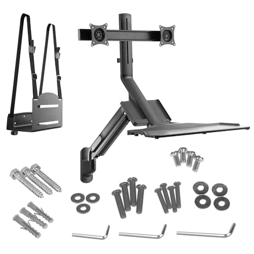 Maclean MC-633 3 in 1 Sitz-Steh-Arbeitsplatz: 2-Fach Monitorhalterung Wandhalterung mit Tastatur-Ablage und Computer-Halterung Wandhalterung 17-32" Zoll Gasfeder Maclean MC-633 3 in 1 Sitz-Steh-Arbeitsplatz: 2-Fach Monitorhalterung Wandhalterung mit Tastatur-Ablage und Computer-Halterung Wandhalterung 17-32" Zoll Gasfeder von Maclean