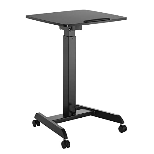 Maclean MC-892 Höhenverstellbarer Laptoptisch mit Rollen Sitz-steh-Schreibtisch Gasfeder Höhenverstellbar bis max. 113cm 30 Grad Neigbar Belastbar bis 8kg (Schwarze Farbe) von Maclean