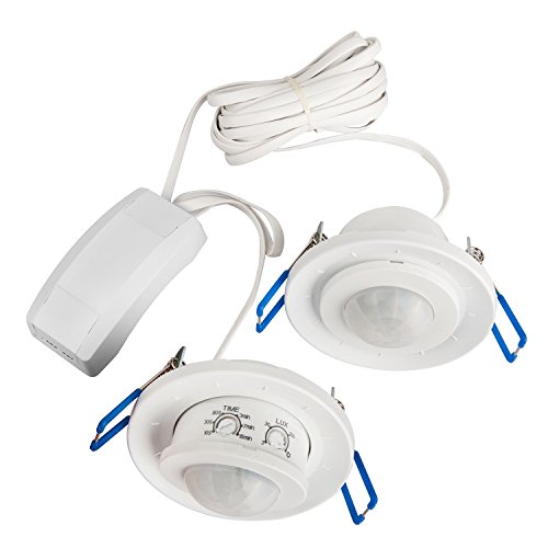 Maclean MCE143 Bewegungsmelder 2X 360°Bewegungssensor PIR max.6m 2000LUX IP20 Unterputz Dual von Maclean