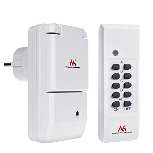 Maclean MCE158 Funkschalt-Set Funksteckdose Set für den Außenbereich IP44 mit Fernbedienung Max. 3600W Weiß von Maclean
