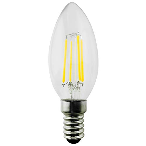 Maclean MCE285 Retro Edison Filament Glühbirne LED Vintage Dekorative Glühlampe Beleuchtung Birne Warmweiß C37 (E14 4W Kerze 400lm) von Maclean