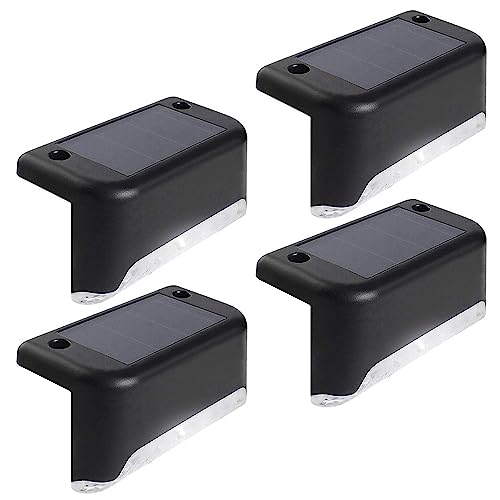 Maclean MCE319 Solar-Terrassenleuchte 4-er Pack Solar Zaunbeleuchtung für Außen LED-Treppenleuchte Gartenleuchte IP44, 4000K, Ni-MH 100 mAh, Dämmerungssensor (4x Stück) von Maclean