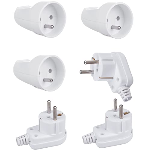 Maclean MCE330+MCE331 3-er Pack 3x Schutzkontaktstecker Unischuko + 3x Schutzkontakt-Kupplung Typ-E Französisch Max 3680W 16A 230V von Maclean