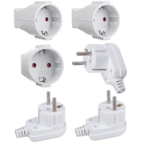 Maclean MCE330+MCE332 3-er Pack 3x Schutzkontaktstecker Unischuko + 3x Schutzkontakt-Kupplung Typ-F Schuko Max 3680W 16A 230V von Maclean