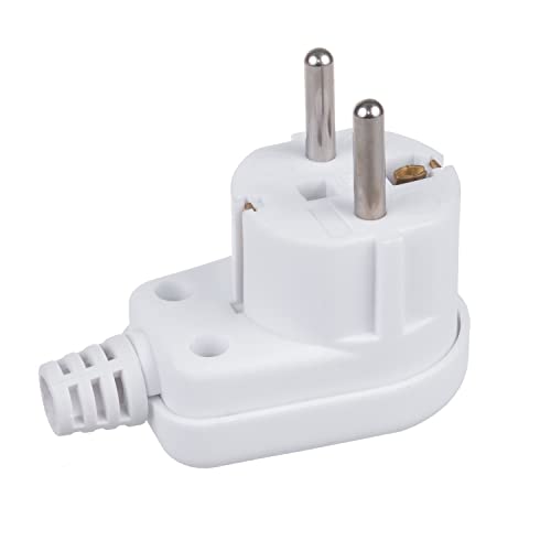 Maclean MCE330 Schutzkontaktstecker Uni-Schuko Winkelstecker mit Erdung Unischuko Uni Schukostecker 16A 250V Kunststoff Weiß von Maclean