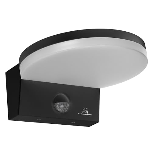 Maclean MCE344 LED Wandleuchte mit PIR Bewegungssensor und Dämmerungssensor, 15W 1560lm Wandlampe IP65 Wasserdicht Außenlampe 4000K Neutralweiß, für Außen- und Innenbereich (Schwarz) von Maclean