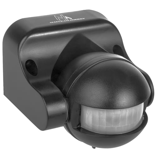 Maclean MCE358 Infrarot-Bewegungssensor 180° PIR-Bewegungssensor mit Dämmerungssensor Infrarot IP44 für Innen und Außen bis 12m Reichweite | Belastung 300/1200W (Grau) von Maclean