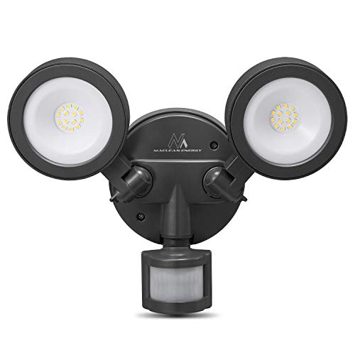 Maclean MCE368 LED Wandleuchte mit PIR Bewegungssensor 2x10W 1900lm Dämmerungssensor Außenwandleuchte Wandlampe Innen-/ Außenbeleuchtung IP65 4000K Neutralweiß von Maclean