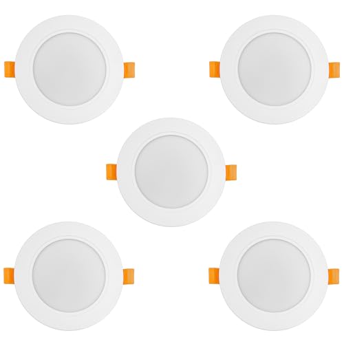 Maclean MCE371 R LED Licht-Panel Einbaustrahler 5-er Pack Deckenstrahler Deckenspot Deckenleuchte Decken-Strahler Einbauleuchte (5-er Pack 9W Einbaustrahler, Rund) von Maclean