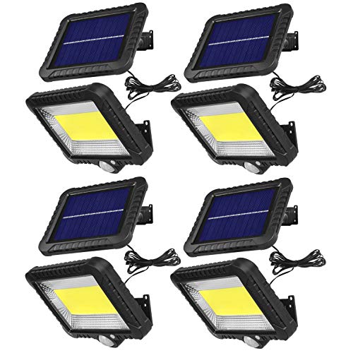 Maclean MCE438 LED Strahler mit Bewegungssensor 4-er Pack Flutlichtstrahler Solar Wandleuchte Dämmerungssensor Solarleuchte IP44 5W 400 Lumen 6000K Kaltweiß (4 x Stück) von Maclean